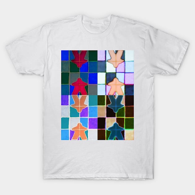 Stained Glass Meeps (SQ) T-Shirt by Zenanigans